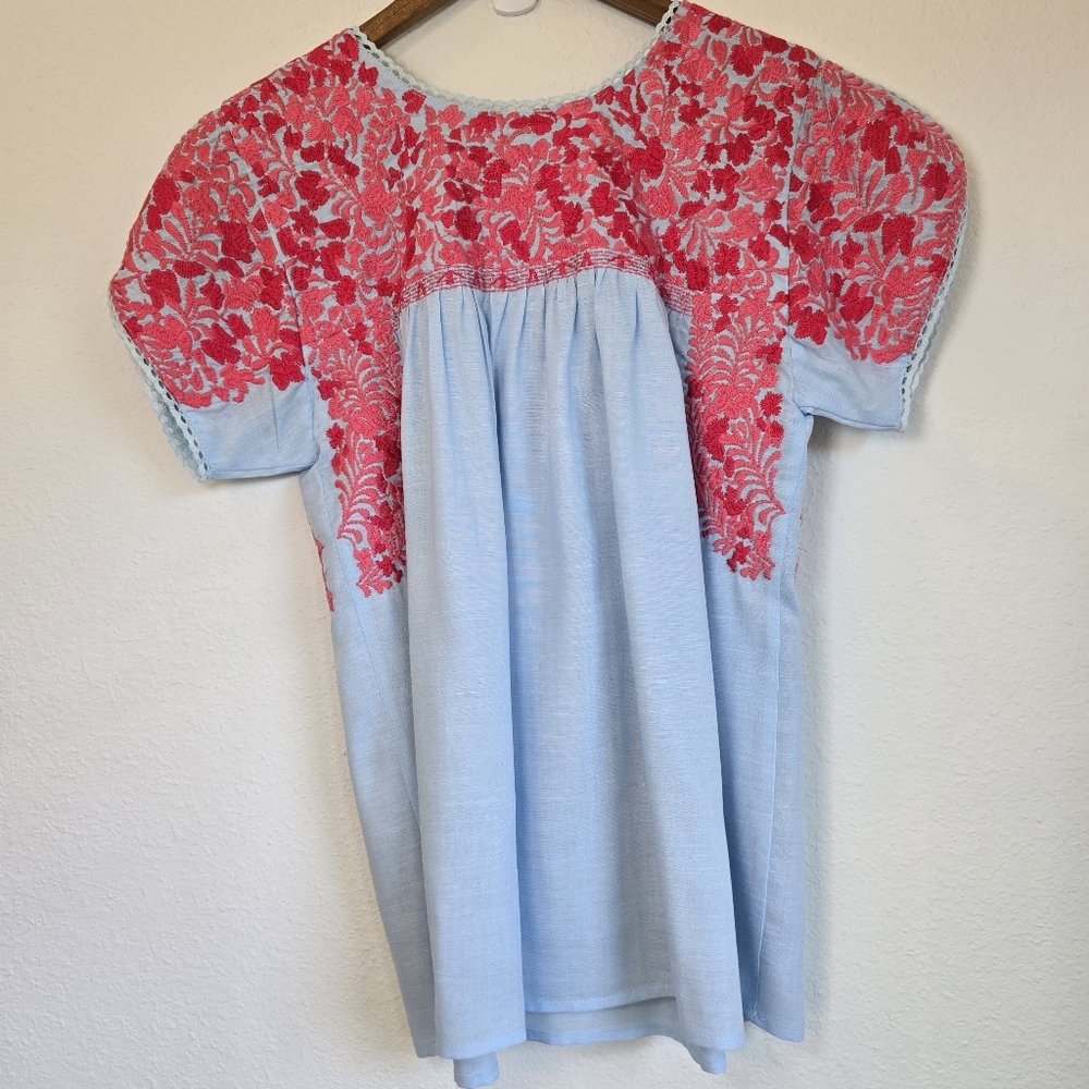 NWT J.Marie Floral Embroidered Linen Blend Top XS - Picture 9 of 14